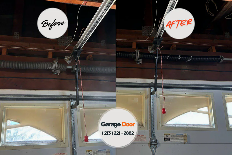 Before and after: garage door repair Big Bass Lake, PA